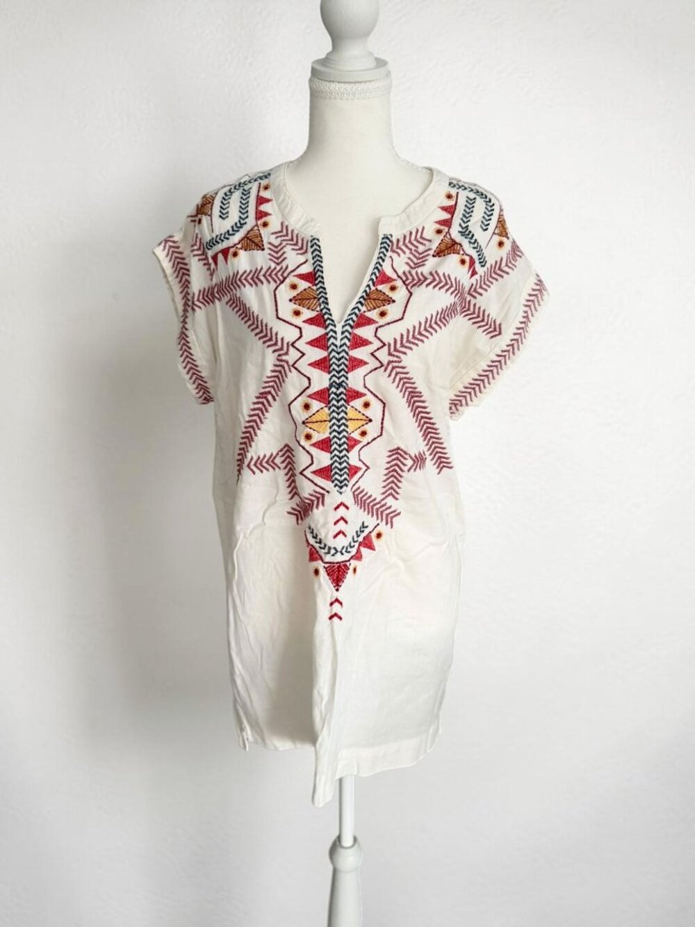 ZARA Embroidered Multicolor Shift Dress Size Medium